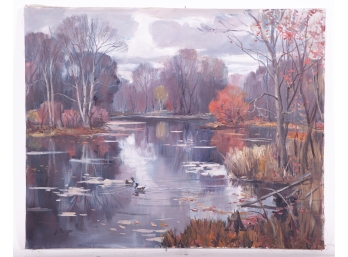 George Cherepov Late Autumn Pond Painting