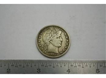 1912 S Silver Barber Half Dollar Coin
