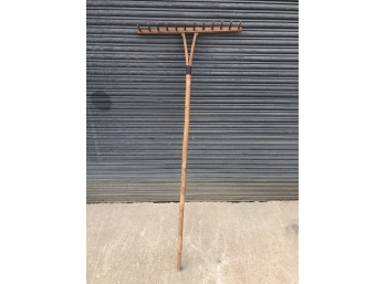 Antique Wooden Hay Rake Late 19th Early 20th Century