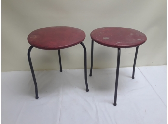 Two Round Stool Chairs