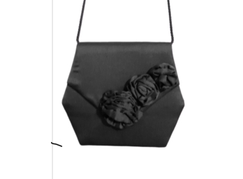 Formal Black Handbag W/ Flower