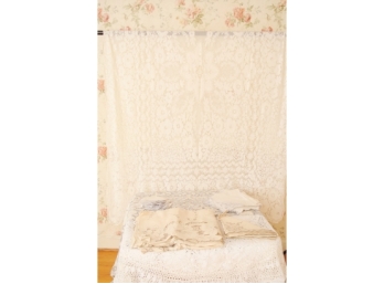 Assortment Of Vintage Lace, Cut Out And Crochet Table Linens