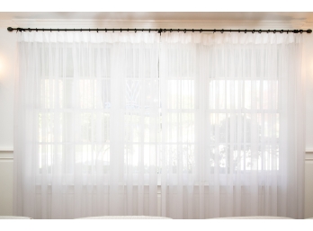 Pinch Pleat Sheer Curtains With Rods, 90” High