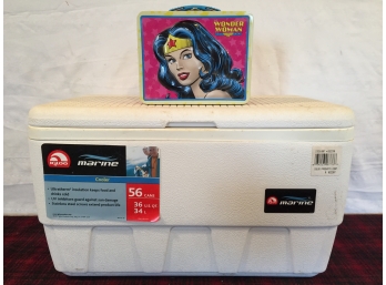 Igloo Marine 36 Quart Cooler & Wonder Woman Lunchbox