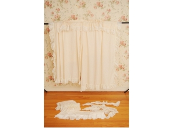 Vintage Country Curtians Cotton And Lace Draperies
