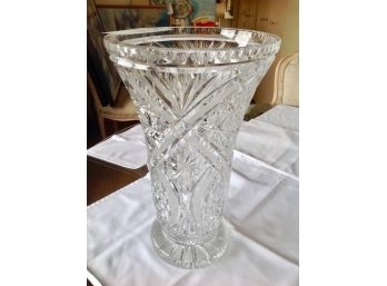 Vintage Monumental Cut Crystal Vase