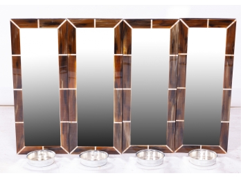 Four Williams-Sonoma Home Mirrored Candle Sconces