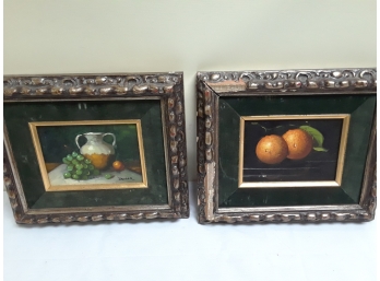Two Fruit Oil Paintings - One Signed