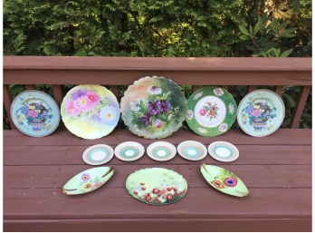Floral Plate And Bowl Group