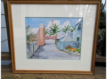 Bright Bermuda Watercolor Signed Mary Zuill