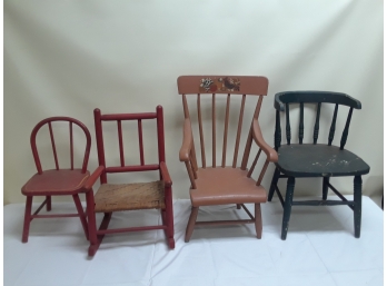 Four Antique Child's Chairs