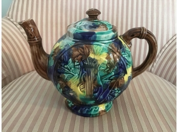 Vintage Majolica Teapot