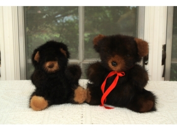 Two Cute Mink Teddy Bears