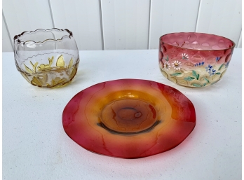 Antique Colored Glass Pieces
