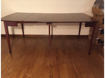 Antique Telescoping Table Goes From Console Table To Eight Seat Dining Table