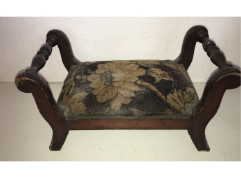 Antique Upholstered Foot Stool