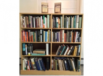 Pine Bookcase & Group Of Irish And Canadian West Coast Themed Books