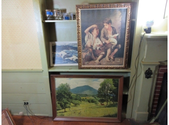 Three Large Vintage Reproduction Prints Of Paintings