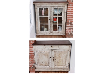 Two French Country Kitchen Cabinets C. 1850 From Lillian August. Can Be Stacked