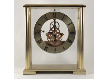 Brass And Glass Howard Miller Table Or Mantle Clock