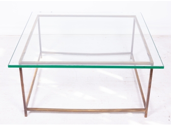 Glass Top Coffee Table With Copper Base