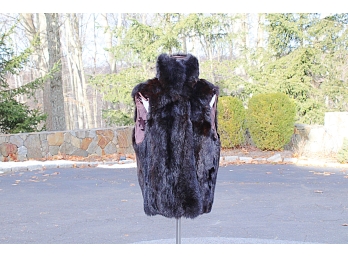 Andrew Marc Additions Black Fur Vest - Size S/P