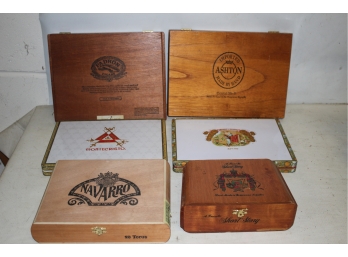 Lot 6 Vtg Assorted Empty Cigar Boxes & Tins