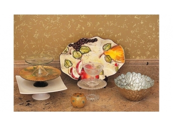 Serving Platters, Plates And Bowls - 5 Pieces