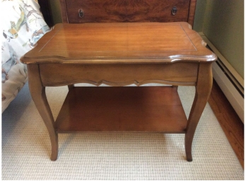 Two Tier Hardwood End Table