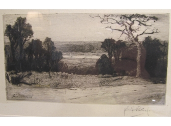 Original John Fullwood Etching 'In Sussex' Signed In Pencil