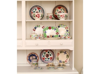 Compatible Group Of Colorful Decorated Ironstone - 27 Pieces