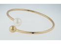 Tiffany & Co. AU750 Bangle Bracelet Pearl And Gold Ball  18K