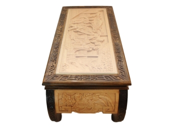 Japanese Carved Wood Cocktail Table