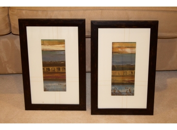 Pair Decorative Framed Oil On Panels, Signed