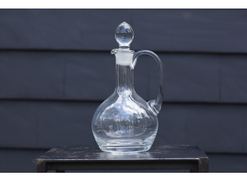 Modern Clear Glass Carafe With Handle And Lid