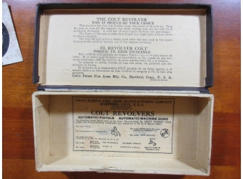 Rare Antique Colt Revolver Box With Instructions And Cleaning Tools (see Additional Photos)
