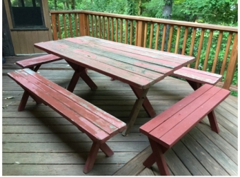 Outdoor Wood Picnic Table