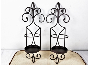 2 Wall Mounted Iron Plant Holders