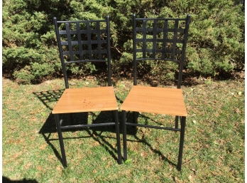 Pair Of Modern Tubular Steel Chairs