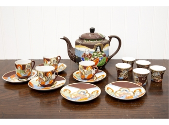 Satsuma Tea Set And Saki Cups