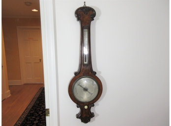 Fine Regency Carved Mahogany Wheel Barometer