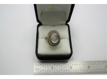 800 Silver Cameo Ring - Size 8.5