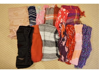 Group Of 14 Miscellaneous Scarves