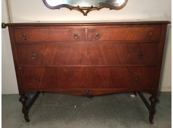 Antique Hardwood Chest Of Four Drawers