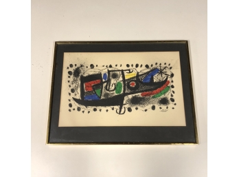Mid Century Modern Joan Miro Plate Signed Surrealism Stars Lithograph Print