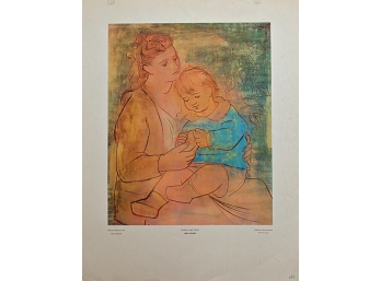 Vintage Pablo Picasso (1881 - 1973, Spanish) Mother And Child Poster