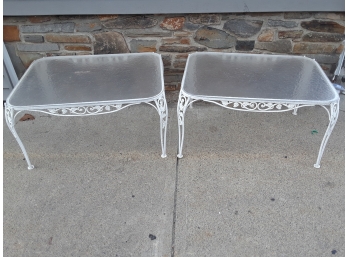 Set Of Antique  Aluminum Outdoor Patio Tables