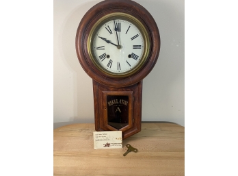 Simon Wittner #58271 Regulator Pony Express Clock With Original Key And Card