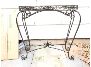 Wrought Iron Side Table With Glass Top
