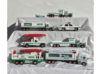 Eight Hess Toy Trucks
